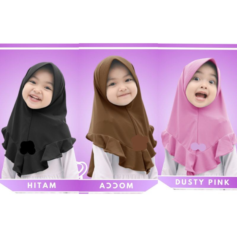 SD - JILBAB ANAK FALISHA KERUDUNG BAYI CANTIK USIA 0-3 TAHUN BAHAN JERSEY PREMIUM