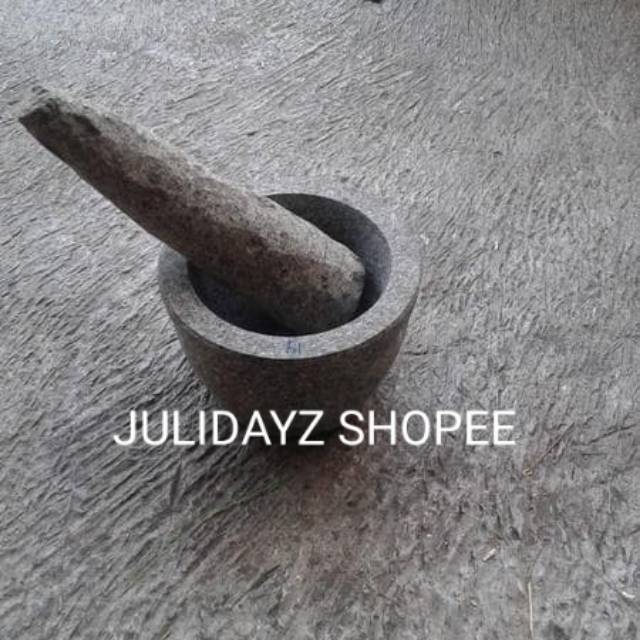 Lumpang batu asli 20 cm ulekan