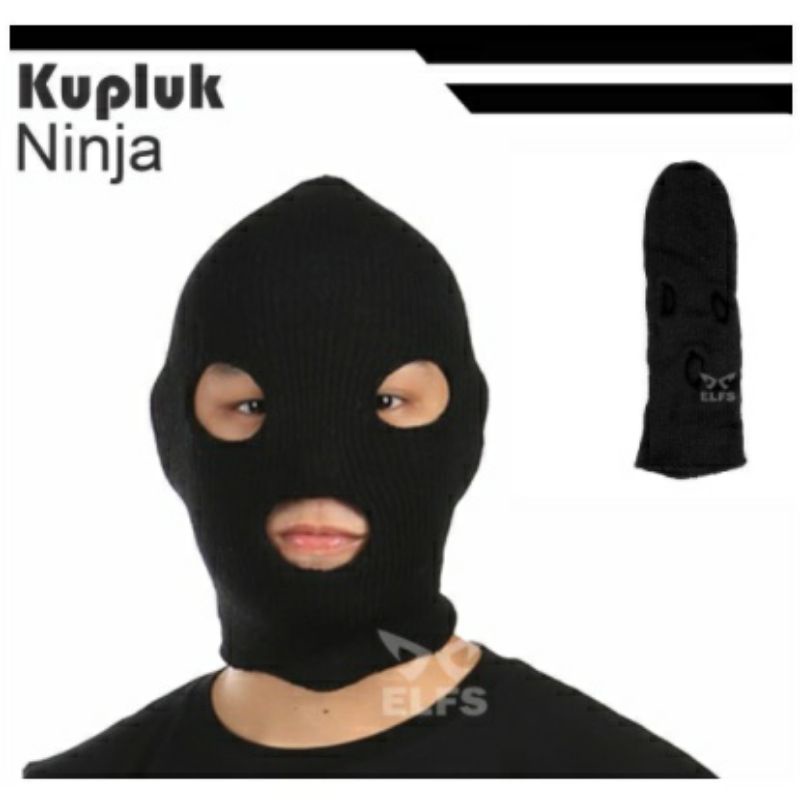 Kupluk Ninja Lubang 3 Rajut