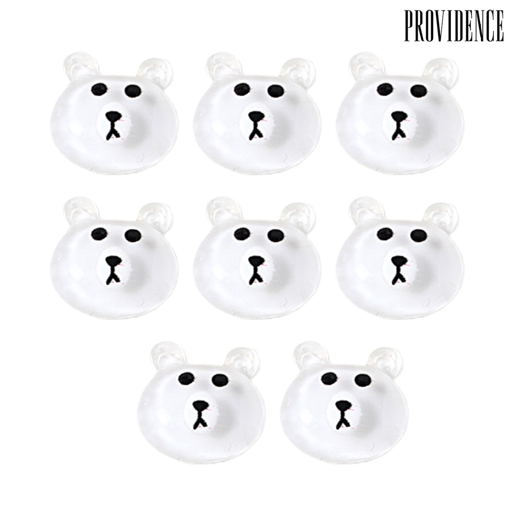 Providence 8Pcs/Bag Fingernail Decoration Universal Lovely Resin Nail Art Accessories Cute Teddy for Personal Use