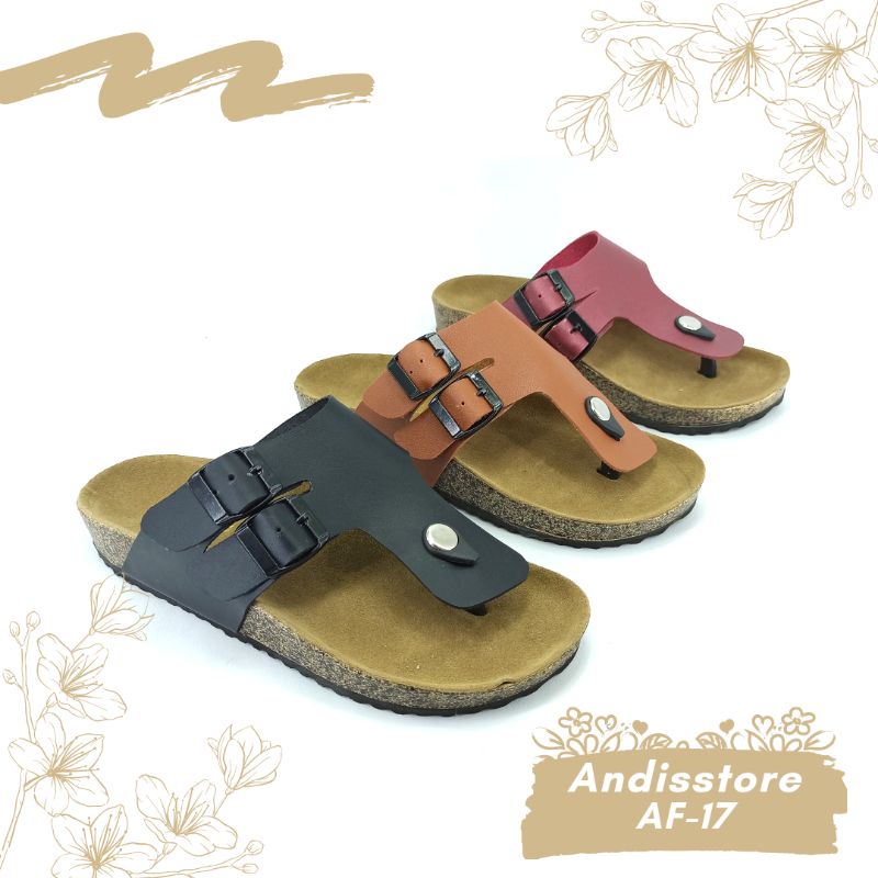 Sandal Birken Wanita Sendal Jepit Slop Motif Andis AF17