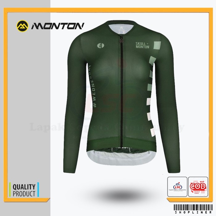 JERSEY SEPEDA MONTON WOMEN LONG WEDNESDAY II GREEN CYCLING JERSEY ORI - S