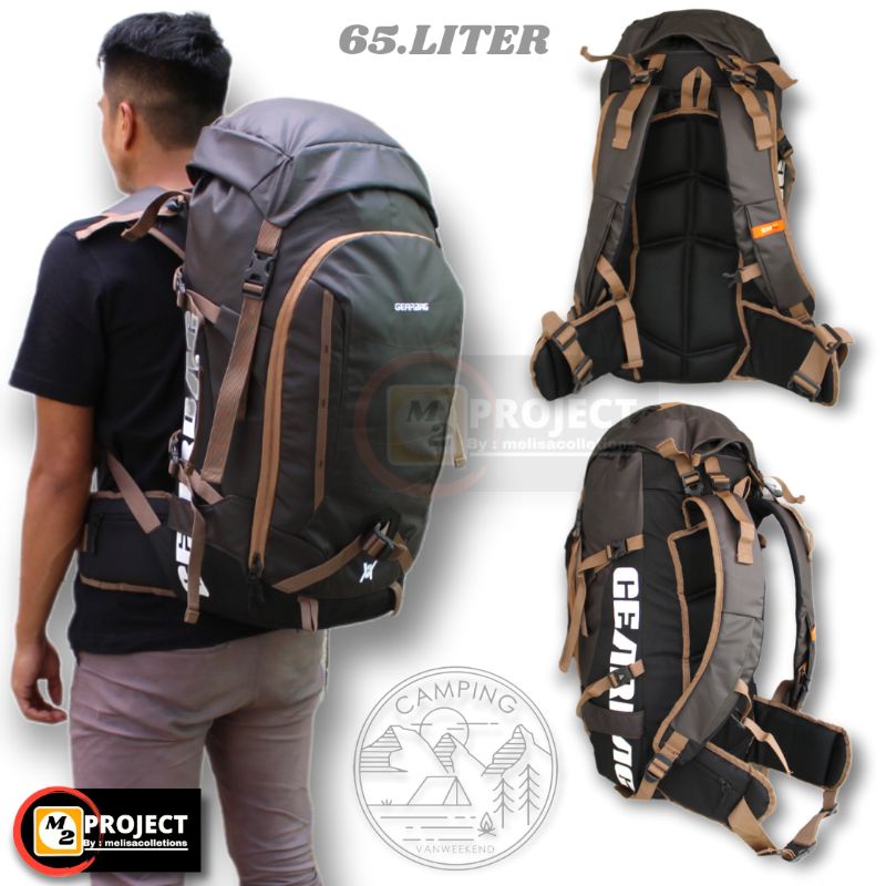 Tas Gunung 65 Liter Backpack Mudik Traveling Adventure Hiking Carrier Gunung