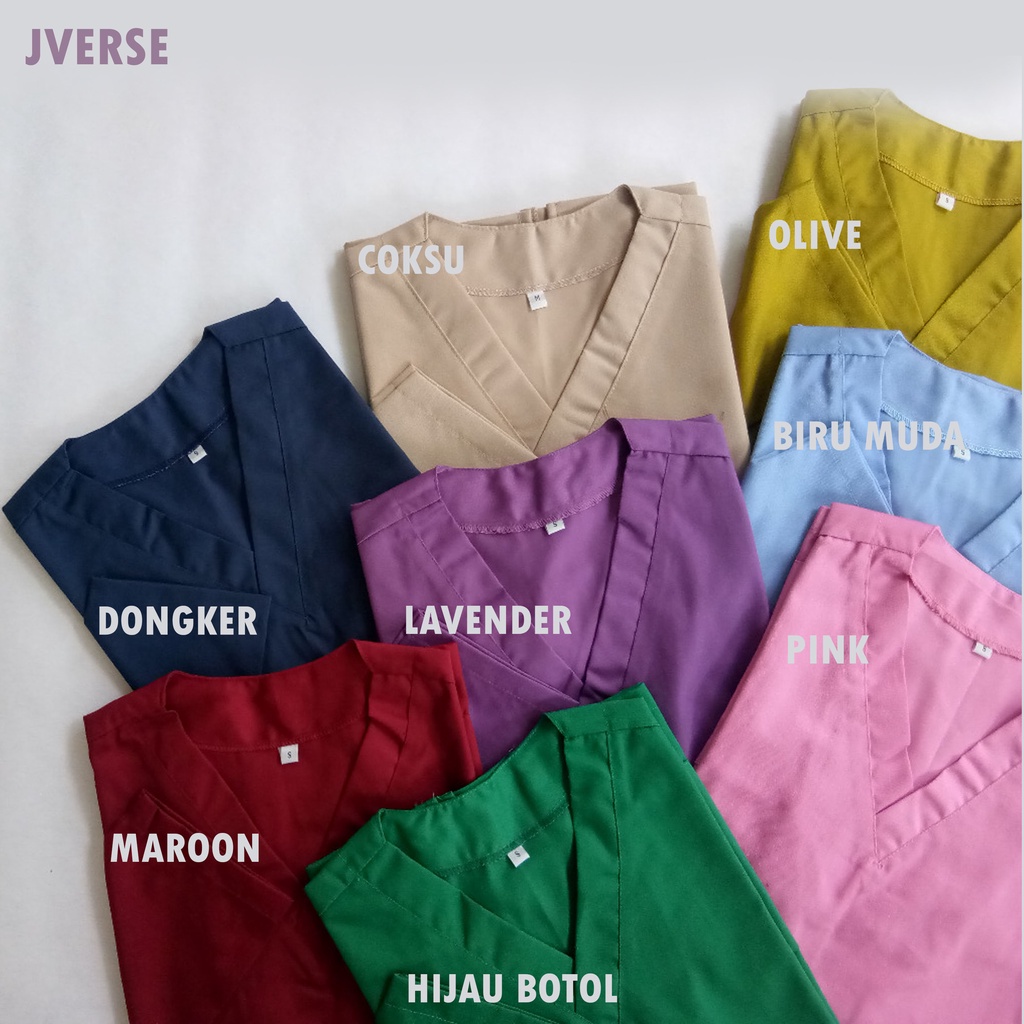 Baju Jaga LENGAN KERUT Dokter Perawat Scrub Medis OK OKA American Drill