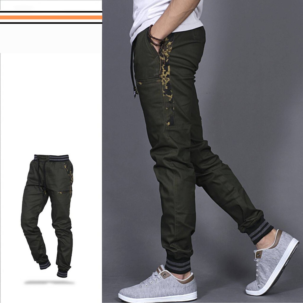 celana Jogger army loreng joger side camouflage list camo green army celana joger pria keren terlaris termurah grosir