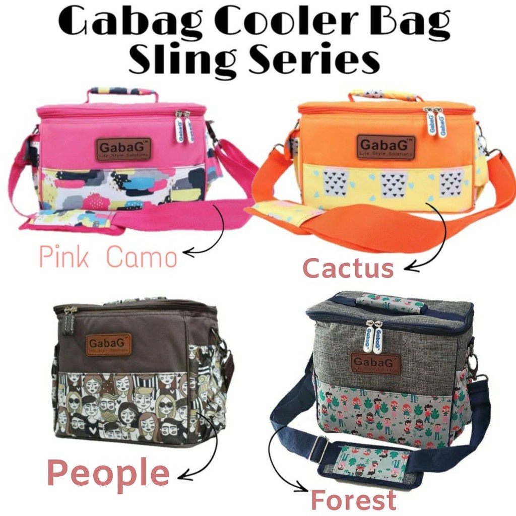 Gabag Single Sling Series Cooler Bag People /  Pink Camo / Cactus / Forest / Nara - Tas Cooler Pendingin Asi Bayi