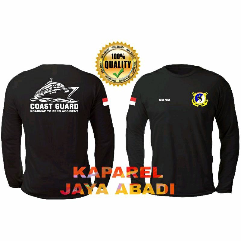 Kaos Dishub Coast guard/Baju kapal Dishub/Atasan Pria Coast guard lengan panjang Logo Coast guard