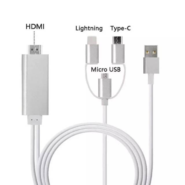 PHONE TO HDTV CABLE 3 IN 1 / KABEL HP KE TV UNTUK MIRORRING