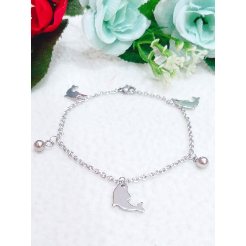 GELANG TITANIUM WANITA SILVER BAHAN LAPIS EMAS PUTIH FHASION WANITA