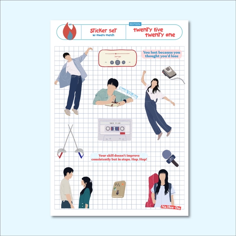 

Sticker Set Merchandise Twenty Five Twenty One K-Drama A5 by Moeru Merch