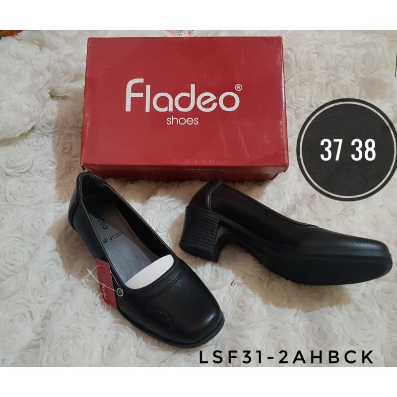 FLADEO 36 37 Original Sepatu pantofel kerja wanita PNS Persit bhayangkari formal hitam