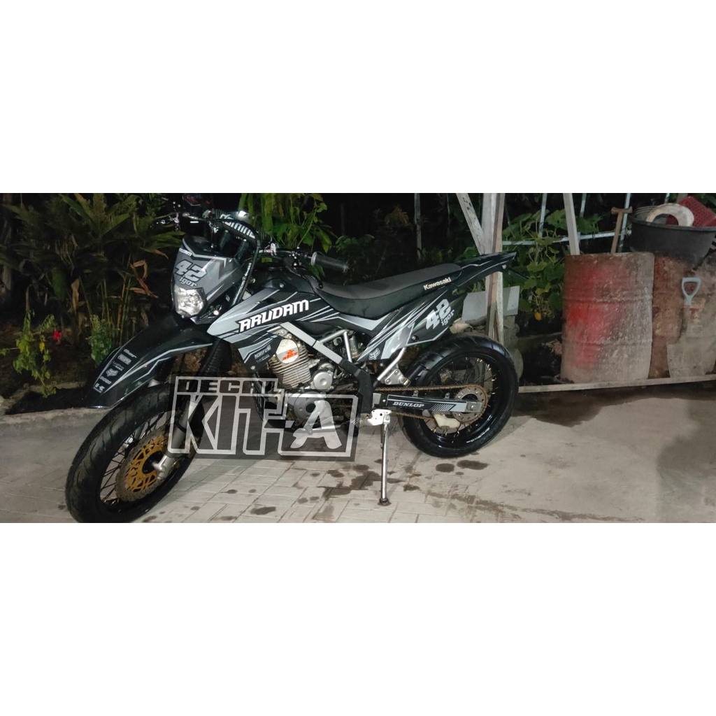 Decal Klx 150 Bf Simpel Hitam Abu