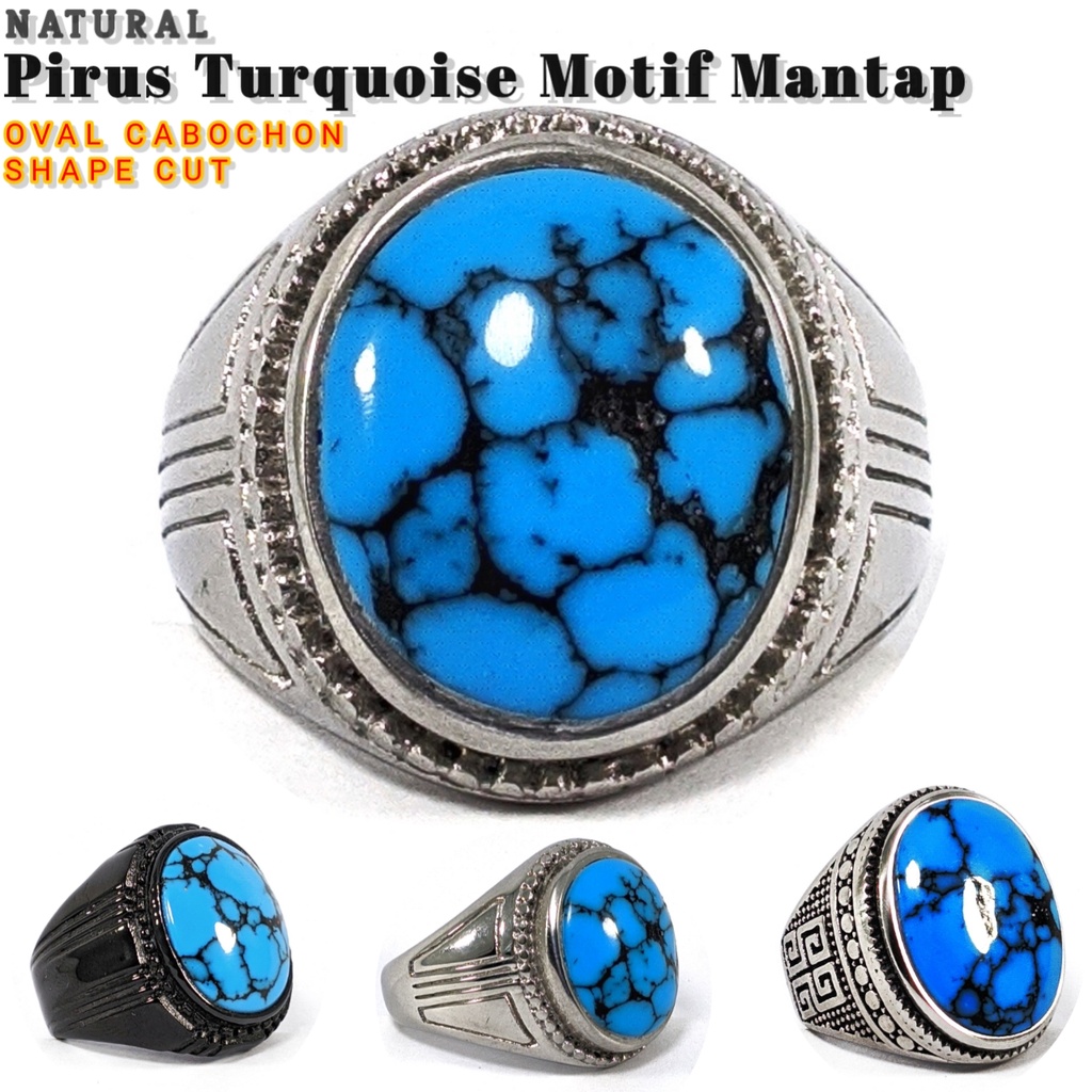 Natural Pirus Turquoise Motif Mantap