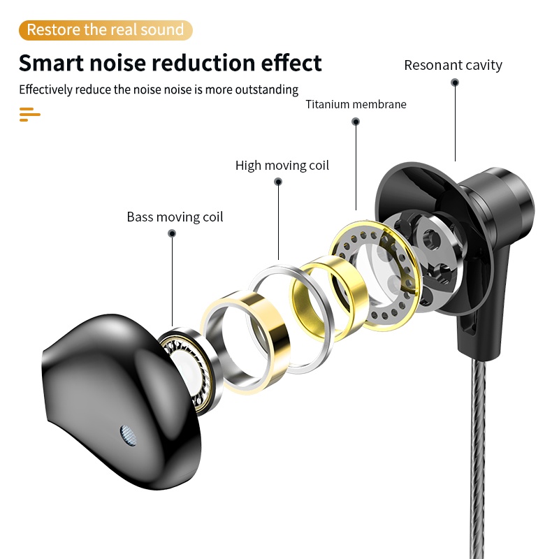 Headset Earphone Earbuds Sport In-ear Bass Ganda Kabel Jack 3.5mm