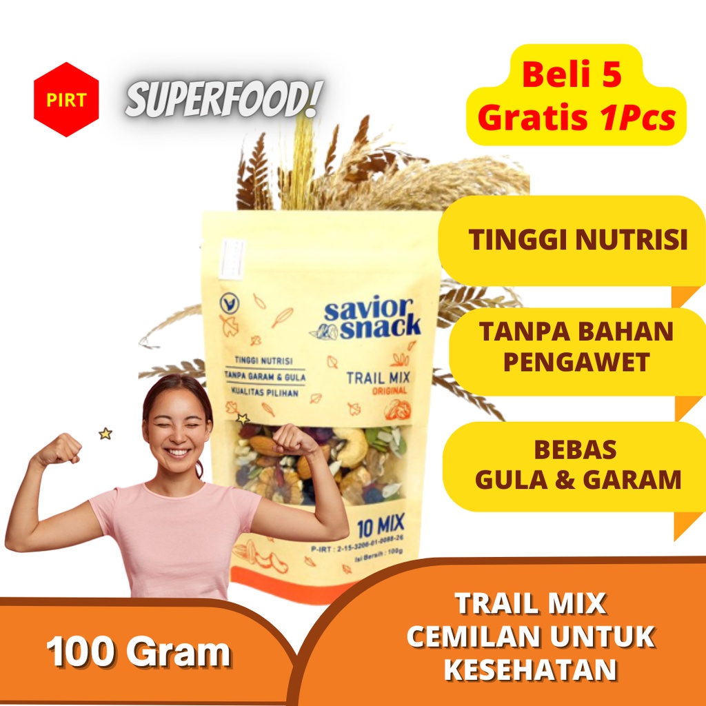 

MAKANAN SEHAT BAHAN ALAMI KACANG BIJI BUAH KERING SAVIOR SNACK TRAIL MIX CAMILAN TINGGI NUTRISI BEBAS GULA & GARAM - ALMOND WALNMEDE PUMPKIN SEED SUNFLOWER SEED DRIED CRANBERRY APRICOT RAISIN GOLD & BLACK GOJI BERRY