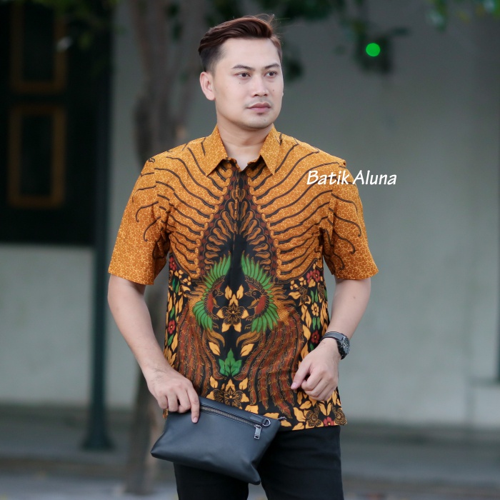 Baju Batik Kemeja Pria Lengan Pendek Premium Jumbo Full Puring Terbaru Original COD PD 003