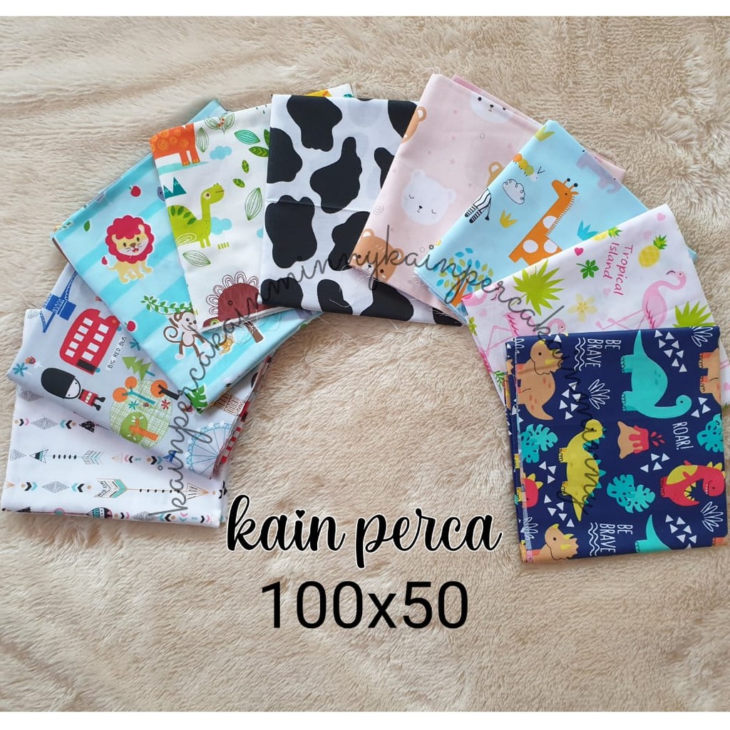 PERCA 100X 50 KAIN SPREI KATUN LOKAL - KAIN PERCA UKURAN 100X50 KATUN LOKAL