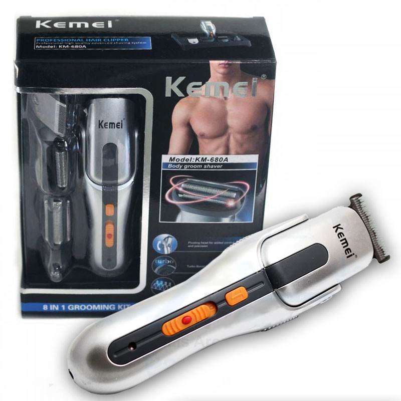 AKN88 - KEMEI KM-680A Pencukur Rambut 8 in 1 Kit Shaver