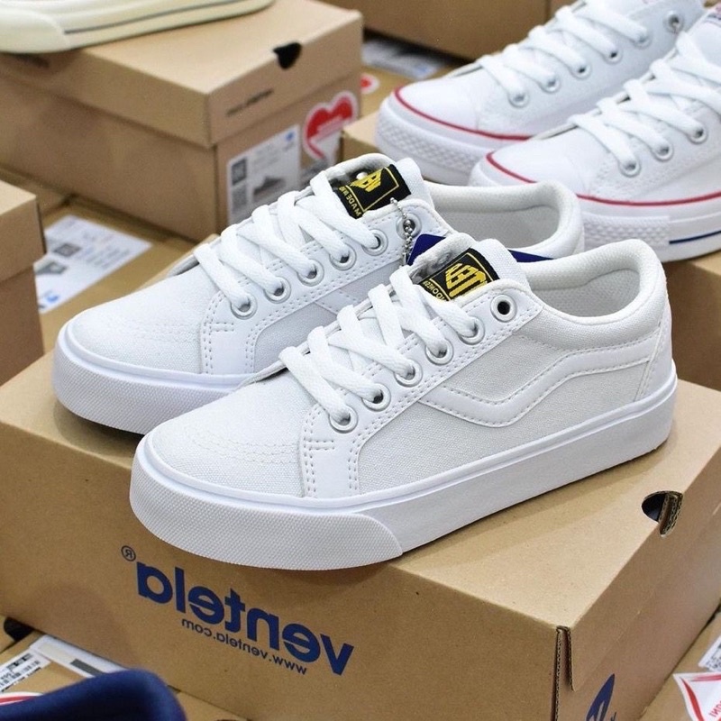 Ventela Republic Low White - Sepatu Ventela Original 100%  - Sepatu Pria dan Wanita Sneakers Casual 