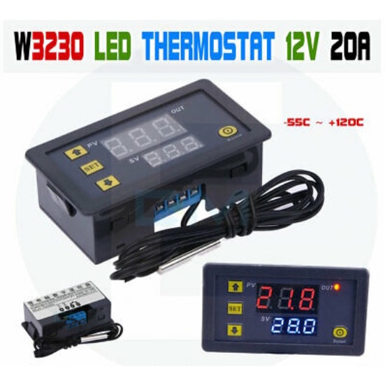 Digital Thermostat Temperature Controller Meter Regulator W3230 DC12V 20A