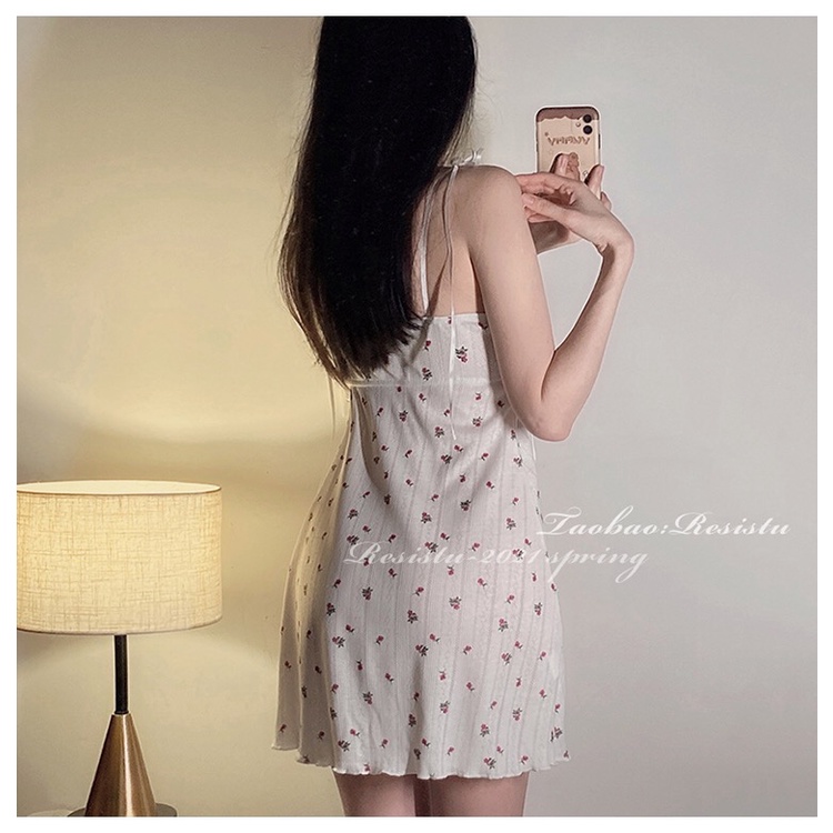 Dress Sweet Import Putih French Cute Dress Santai Dress Tidur