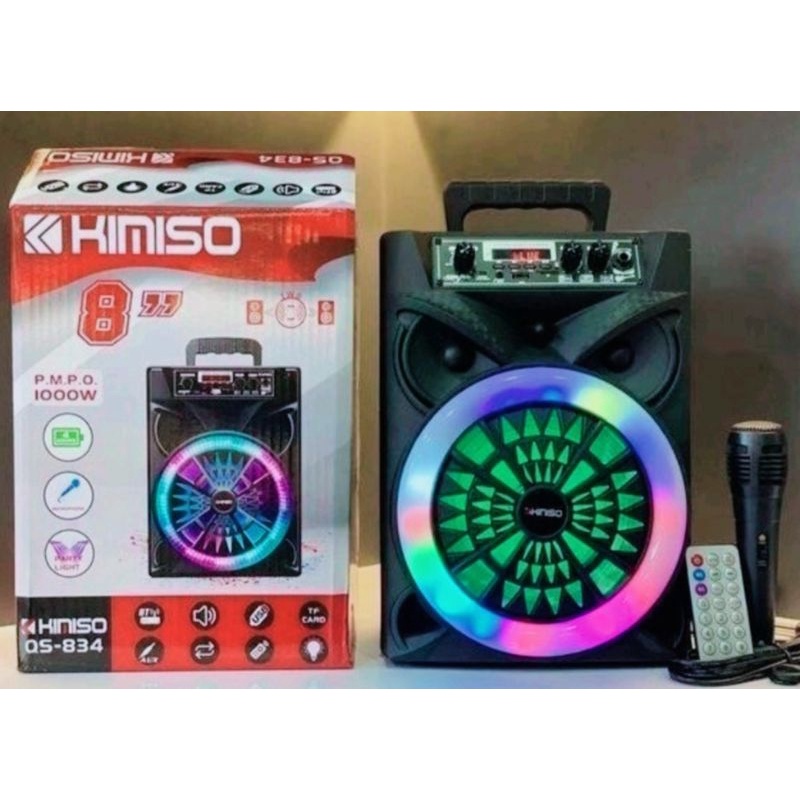 Speaker Bluetooth KIMISO QS-834 UK 8" Inch free mic + remote