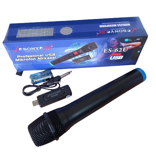 MIC WIRELESS USB VE SONY EX ES-62U MIKROFON WIRELESS SINGLE DENGAN USB-SUARA MANTAP