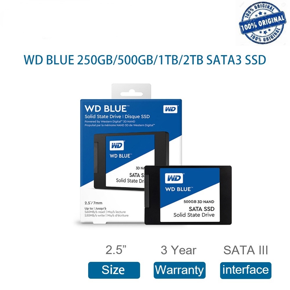 western digital wd ssd blue 250gb 500gb 1tb 2tb 2 5  sata iii ssd pc