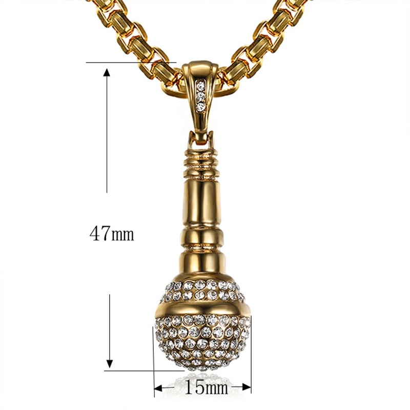 Hip Hop Style Mikrofon Liontin Kalung Wanita/Aksesoris Perhiasan