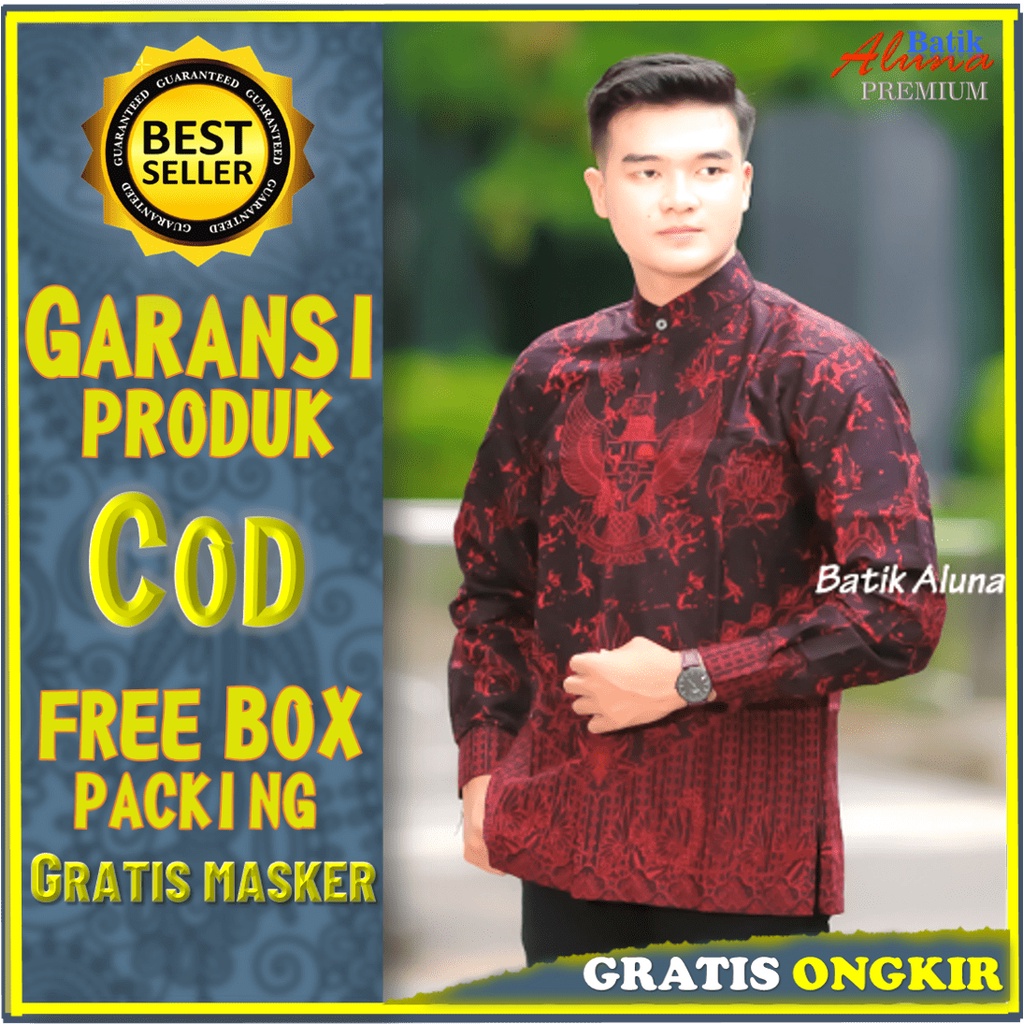 Baju Koko Pria Lengan Panjang Muslim Premium Batik Cowok Modern/Batik Danar Hadi Pria Lengan Panjang