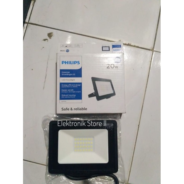 Kap lampu sorot taman LED 20 Watt Philips led flood light BVP 150