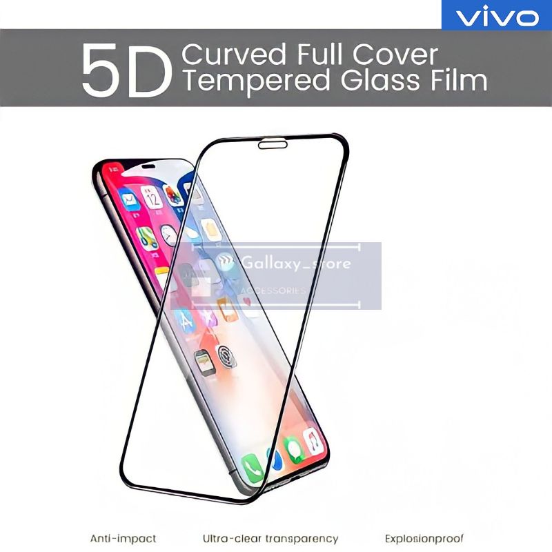 TG TEMPERED GLASS VIVO FULL 5D / ANTI GORES / PELINDUNG LAYAR 5D FULL ALL TYPE VIVO S1 V5 V15 V15 PRO V17 PRO V19 Y12 Y12S Y17 Y19 Y20 Y20S Y30I Y91 Y91C Y95 Z1 PRO y15s V23e y75 y75s y75 5G y21a y01 y35 y16 y22s 2022 Y02 Y02s y36 v27e y27