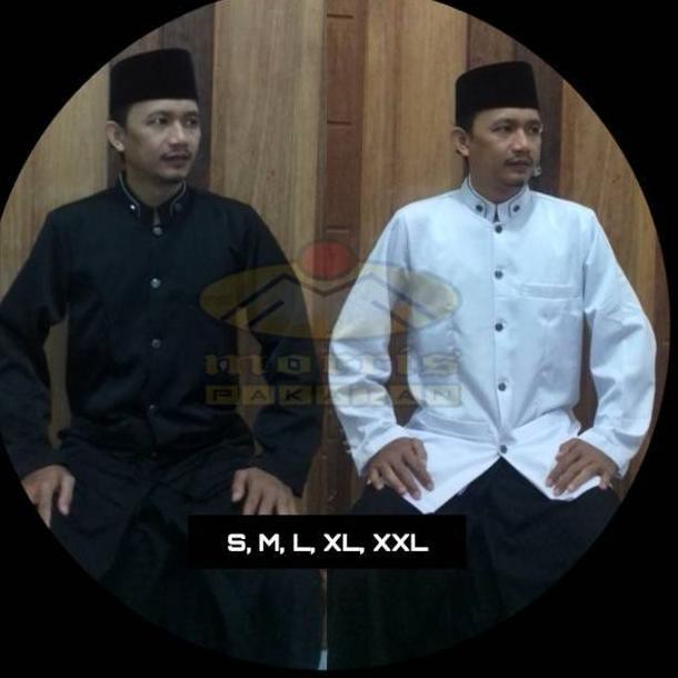 Jasko Jas Koko Dewasa Katun Tebal High Twist Hitam & Putih Polos Seragam Baju Adat Big Size Jumbo (K
