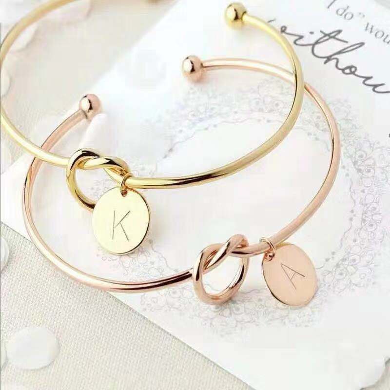 Gelang Bangle Motif 26 Huruf Alfabet untuk Wanita Fashion Import murah Gelang Bangle