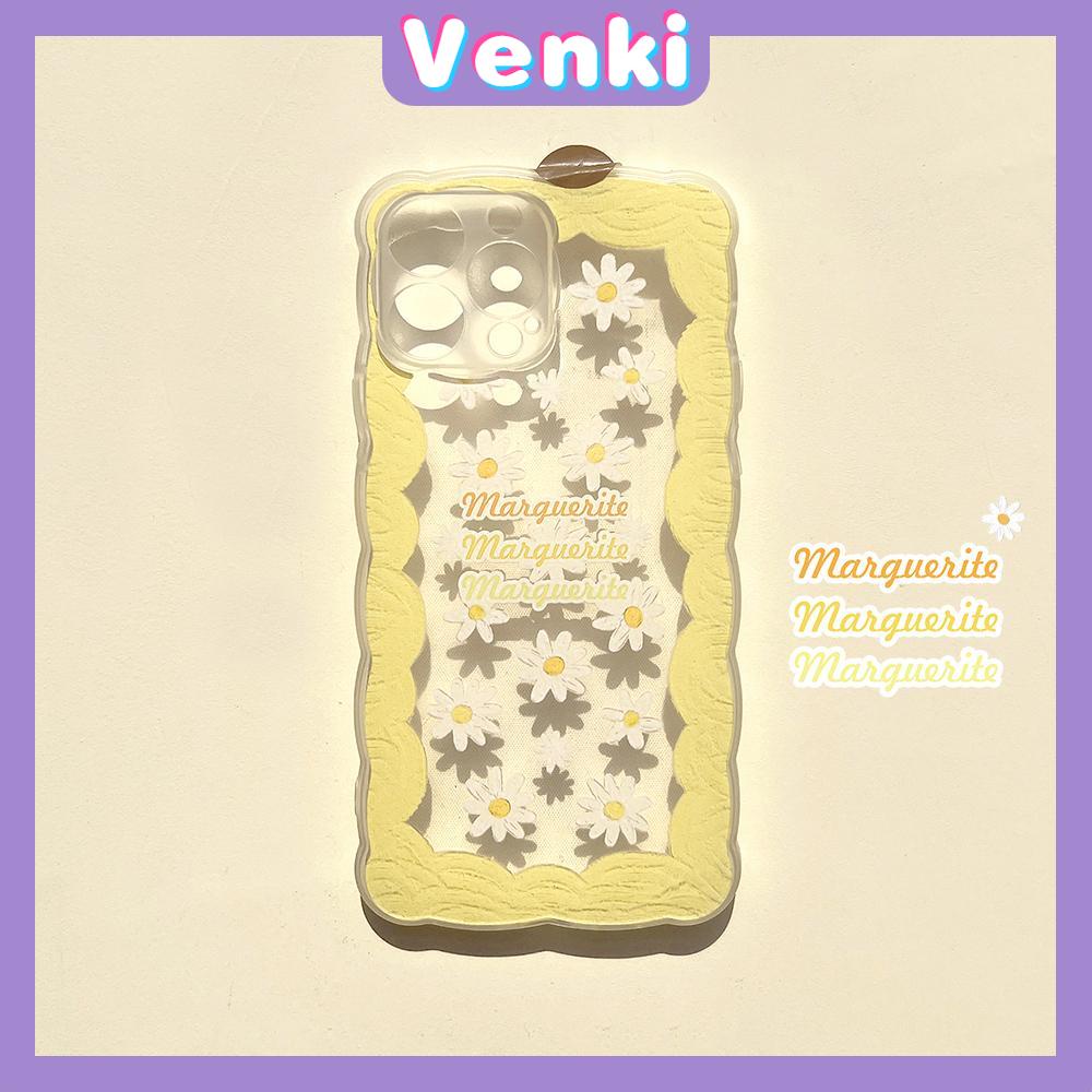 iPhone Case Silicone Soft Case Clear Case Wave Airbag Shockproof Camera Cover Protection Yellow Flower Compatible For iPhone 11 iPhone 13 Pro Max iPhone 12 Pro Max iPhone 7 Plus xr