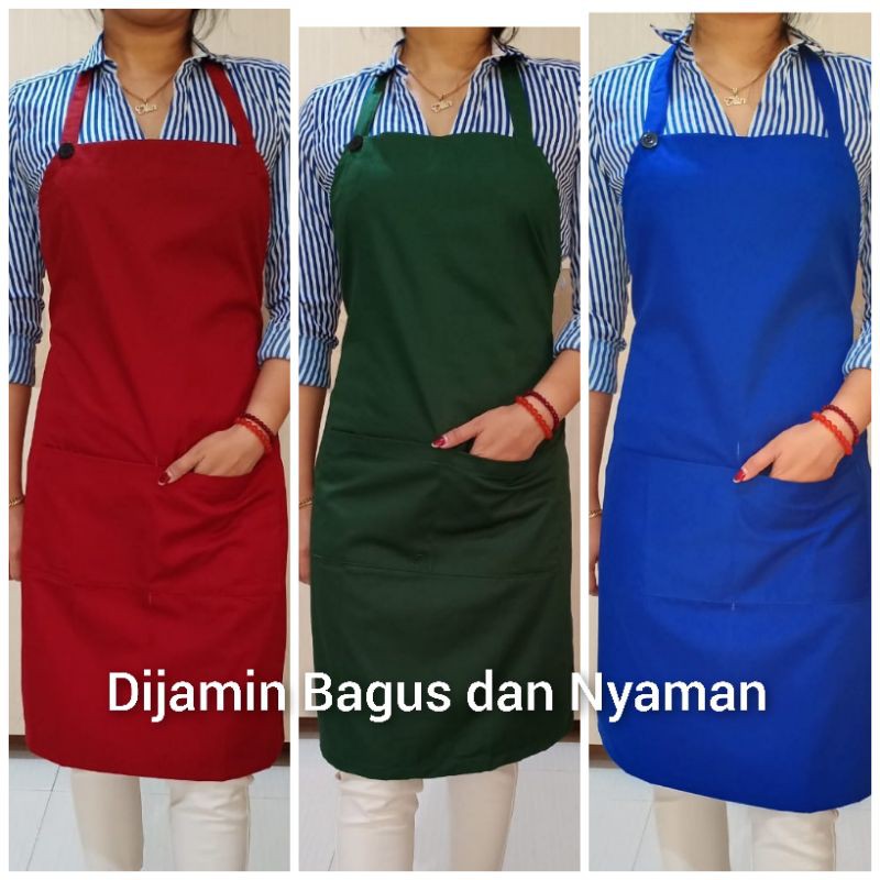 Celemek Apron Cotton Full Hitam Harga Murah Mutu Prima