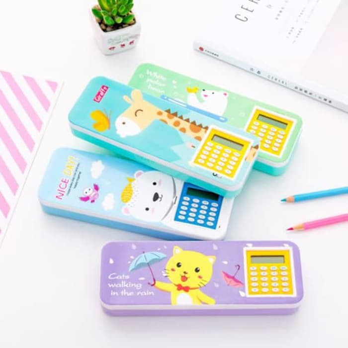 

NR tempat pensil kalkulator motif hewan lucu stp029 model satu