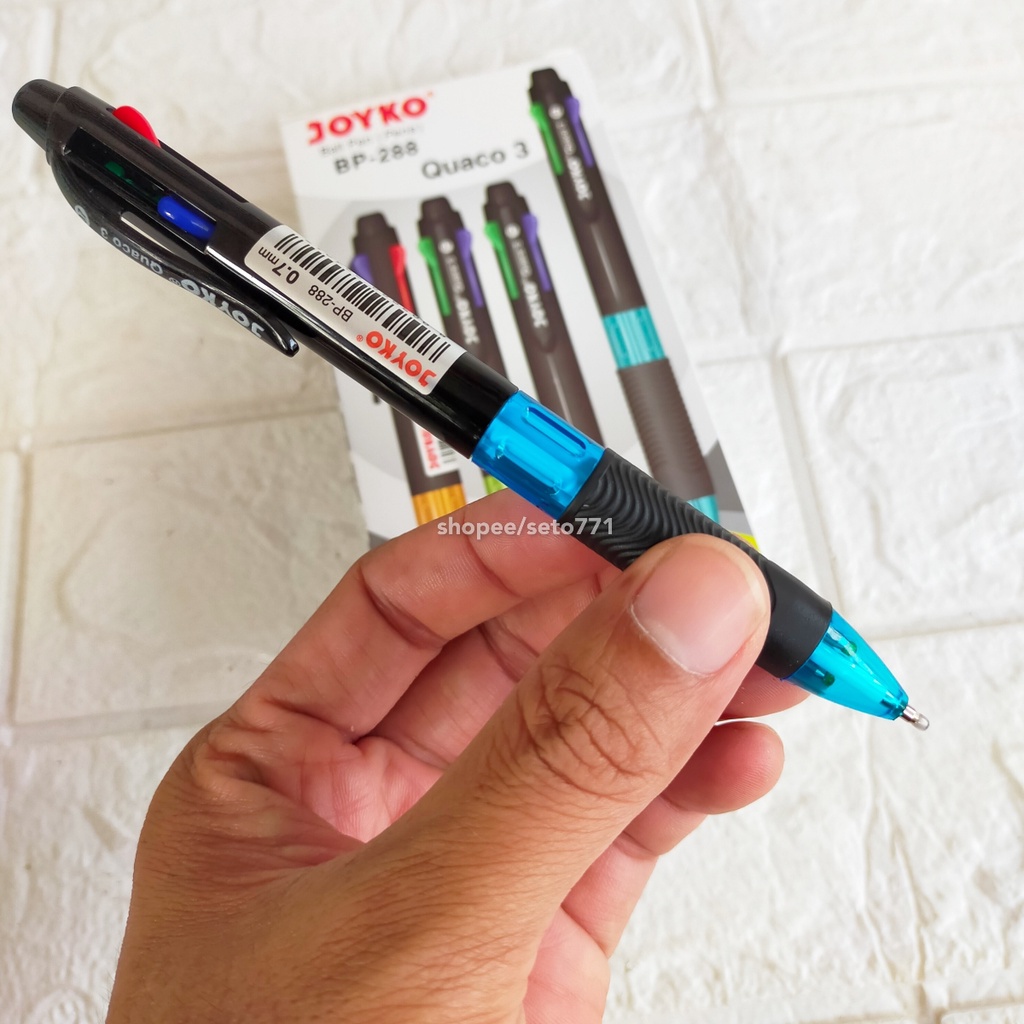 

Ballpoint 4in1 4 Warna Joyko Tinta Hitam Merah Hijau Biru Satuan Ecer Pulpen