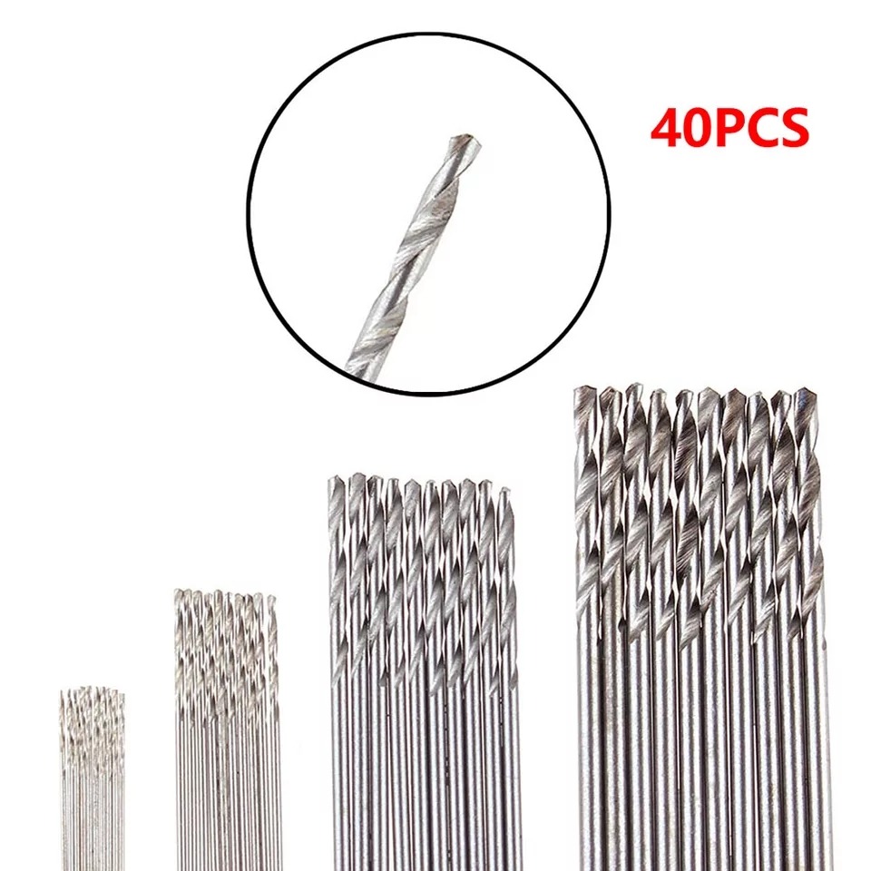 Mata Bor Drill HSS Twist Drill Bit 0.6-2.0mm 40 PCS Untuk Hard Logam