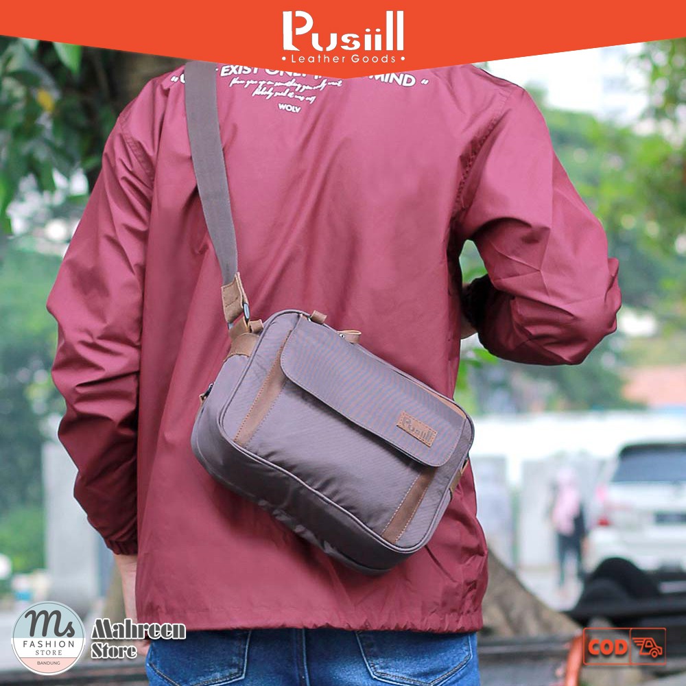 Tas Sling Bag Tas Selempang Pria Premium Komb. Kulit Original Pusiill | XM 039