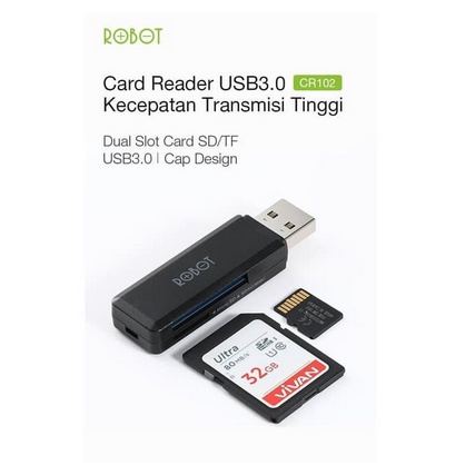 ITSTORE ROBOT Card Reader USB 3.0 TF / SD - CR102 MicroSD Sdcard Cardreader
