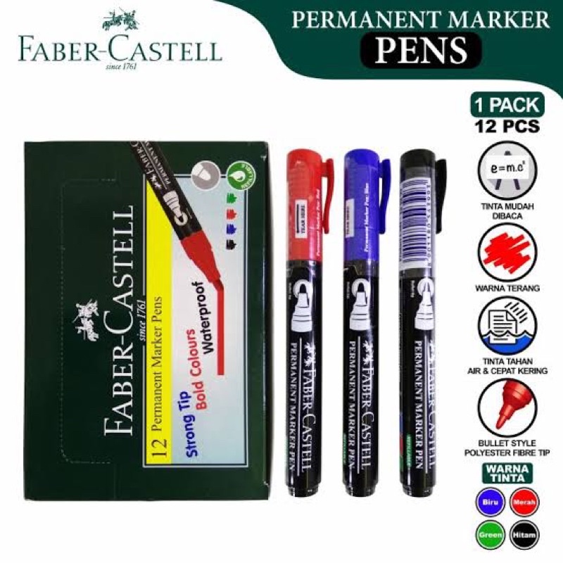 

SPIDOL PERMANEN FABER CASTELL | ECO PERMANENT MARKER | 1566 | REFILLABLE | BISA DIISI ULANG