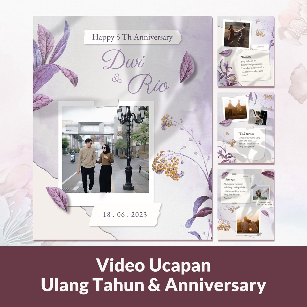Video Ucapan Anniversary atau Ulang Tahun Premium Kekinian Template 04