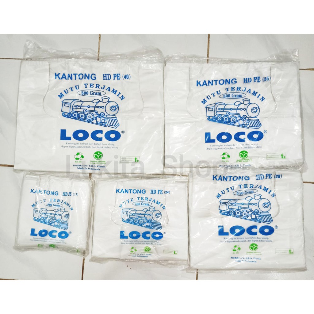 Kantong Plastik Kresek LOCO HDPE (TEBAL) PUTIH Uk 17 - 40