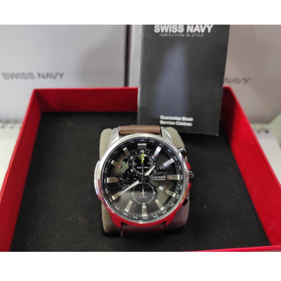 JAM TANGAN PRIA SWISS NAVY SN8007M COKLAT ORIGINAL