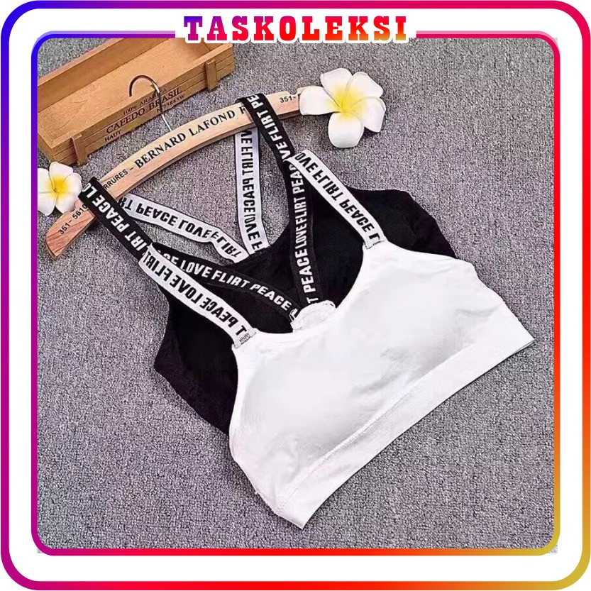 ☛TK☚ B010 Sport Bra Tanpa Kawat Wanita BH Yoga Olahraga Gym Fitness Pakaian Dalam Fashion Bralette