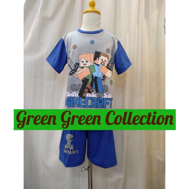 Piyama Kaos Anak Premium Minecraft