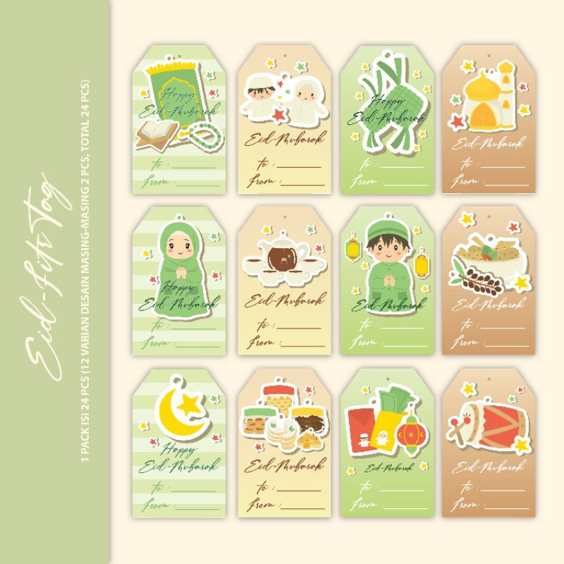 

Hang Tag Nama Idul Fitri Lebaran 24 pcs / Kartu Ucapan/ Kartu Nama/ Label Nama