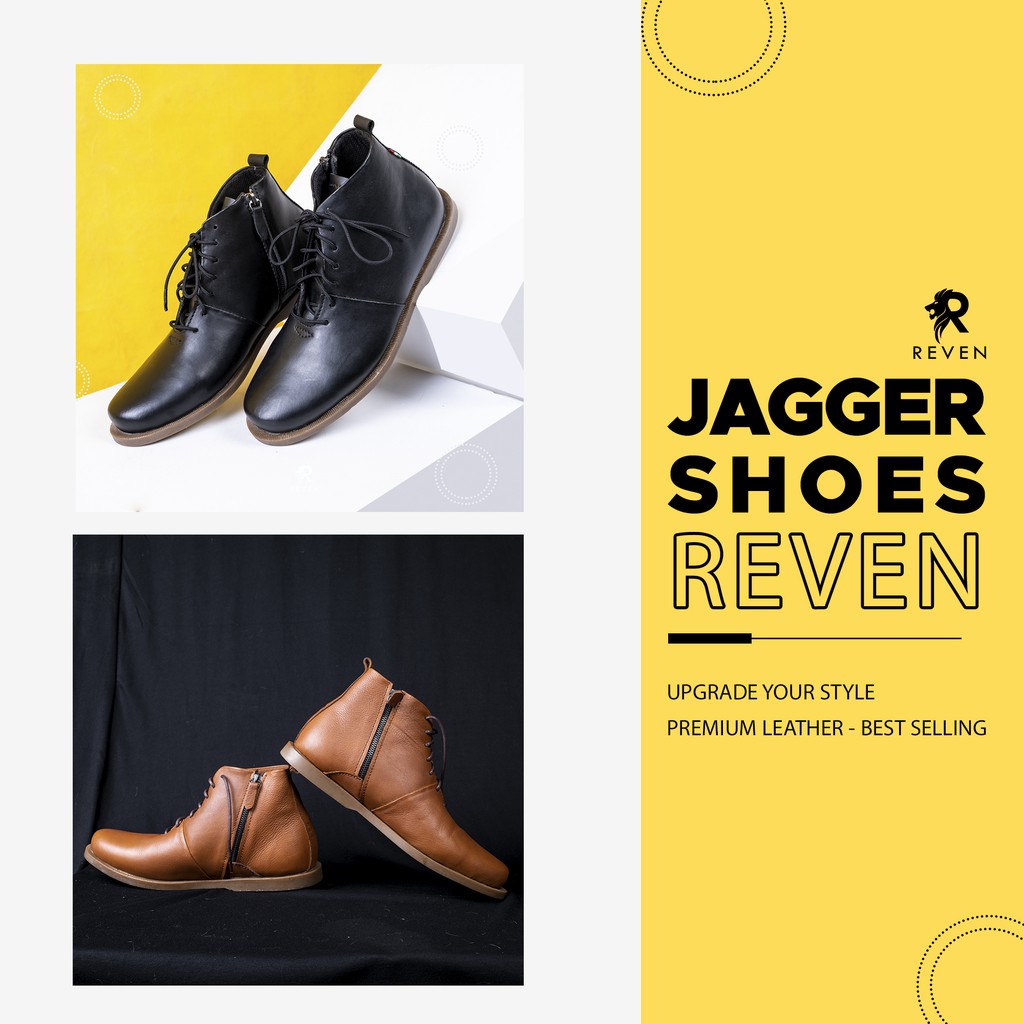 Reven Jagger Shoes Sepatu Pria Kulit Asli - RL 38