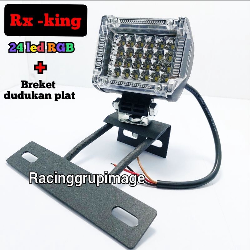 LAMPU TEMBAK 24 MATA SET PANGKON DAN PLAT NOMOR PNP RX KING